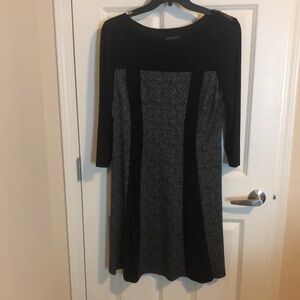Connected Apparel Gray and Black Sheath Dress with Raglan Sleeves
